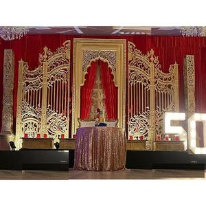 Stunning <b>Wedding</b> Stage FRP Backdrop Panels Big Golden Carved <b>Wedding</b> Backdrop <b>Frames</b> Glamorous <b>Wedding</b> Backstage Decor Backdrop - Product Image 1