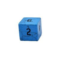 Pierre d6 cube de dés bleu turquoise howlite pierre précieuse naturelle pierre de cristal d6 dés pierre gravée dés personnalisés Vikings grossiste