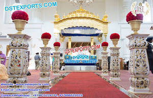 Boda Aisleway Dev pilares con Ganesha estatuas boda tradicional pasarela y Musical Ganeshas boda decoración entrada Wa - Product Image 2