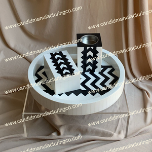 ชุดเตาเครื่องหอมเรซินฝังเรซินทรงสี่เหลี่ยมเป็นมิตรกับสิ่งแวดล้อมสำหรับเครื่องหอม Eid ramadan ถาดเตา - Product Image 4