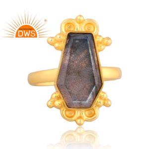 Bague empilable en argent sterling 925 avec pierre précieuse naturelle labradorite, design cercueil, pour femme, best-seller 2026, fabricant de bijoux - Product Image 2