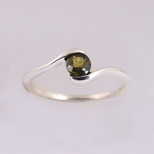 Anillo de piedras preciosas de moldavita Original Natural, piedra preciosa rara auténtica moldavita, anillo de diseño hecho a mano, anillo de Plata de Ley 925 - Product Image 3