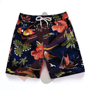 OEM 2025 Shorts de bain et de pêche pour homme, grande taille, séchage rapide, personnalisés, en toile respirante, avec impression par transfert thermique, en polyester élastique - Product Image 1