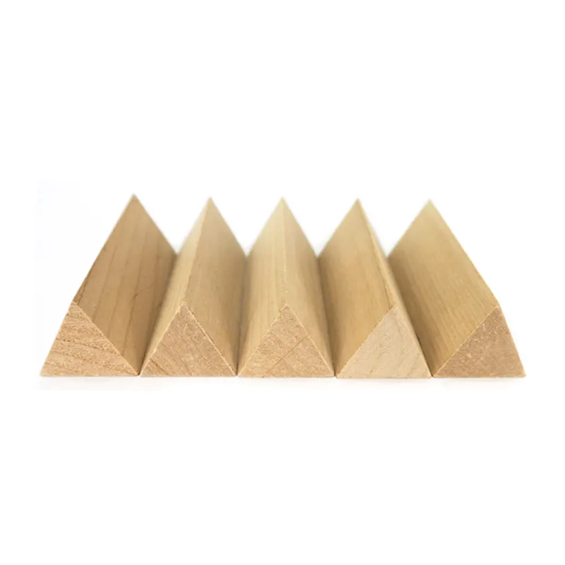 2018 GD Fun- 3d Wood Toy 25*25*75mm Plain Wood Equilateral Triangular Prism Blocks/unfinished wood blocks/wood blocks