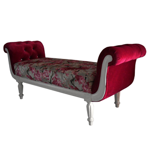 MEUBLES : MEUBLES EN MAHOGANY BOIS STYLE CLASSIQUE BOUTON EN CRISTAL PROFOND CAPITÉTÉ JOLIE POUFE - Product Image 1