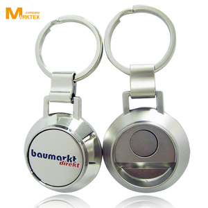 wholesale zinc alloy soft coin <b>keychain</b>, <b>custom</b> cheap supermarket metal trolley coin <b>keychain</b>, keyring supplier - Product Image 3