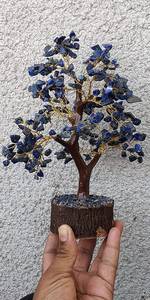 Lapis Lazuli Chakra Bonsaï Argent Arbre 300 Perles Décorations De Noël Naturel Feng Shui Pierre Artisanat Cristaux pour Feng Shui - Product Image 4