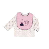 Ensemble de 3 pièces pour bébé fille automne : barboteuse brodée, pantalon et t-shirt imprimé étoiles, antibactérien et respirant