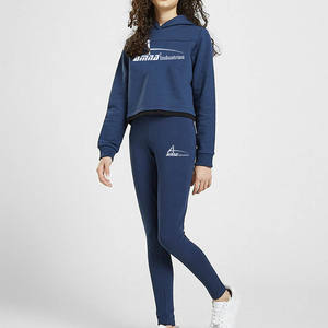 <b>Blue</b> Color OEM Service Crop <b>Hoodies</b> <b>For</b> Ladies In Multi Color With Customized Logo and Design - Product Image 1