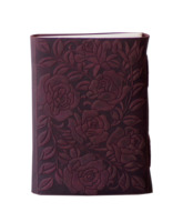 Carnet en cuir gaufré rose à couverture rigide avec fermoir métallique, couleur rouge, carnet de croquis, journal, cadeau