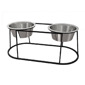 Tazón de perro de acero inoxidable 100% con soporte de hierro, tazón de perro personalizado de diseño único, proveedor al por mayor de la India - Product Image 2