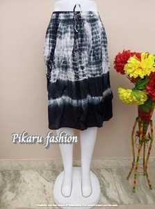 Wholesale Low Price Summer <b>Mini</b> Skirts for Women Blue Tie Dye Handmade Casual Midi Skirt 2023 Luxury Product - Product Image 5