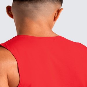 OEM Custom Made New Style <b>Red</b> Color Stretch Breathable Quick Dry tank <b>Top</b> <b>Men</b>/boy Summer Collection Pure Cotton/Polyester Brand - Product Image 2