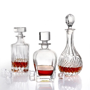 Minibotella de vidrio transparente con tapa para whisky, alta calidad, venta al por mayor - Product Image 1