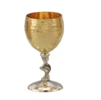 Gobelet de verre à vin en laiton, de haute qualité pour mariage, verres à eau solide, bon marché, 2 pièces