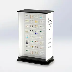 Factory Made Lockable Counter Acrylic Rotating Retail Jewellery Display