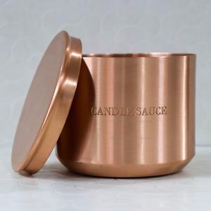 Fabricant de bougies en cuivre faites à la main, récipient en étain avec logo personnalisé, porte-cire de soja votif en métal pour la décoration intérieure - Product Image 4