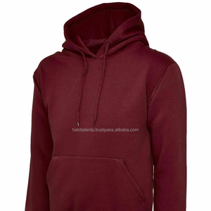 100% algodón invierno Oxford tela Sudadera con capucha diseño bordado con patrón sólido - Product Image 1