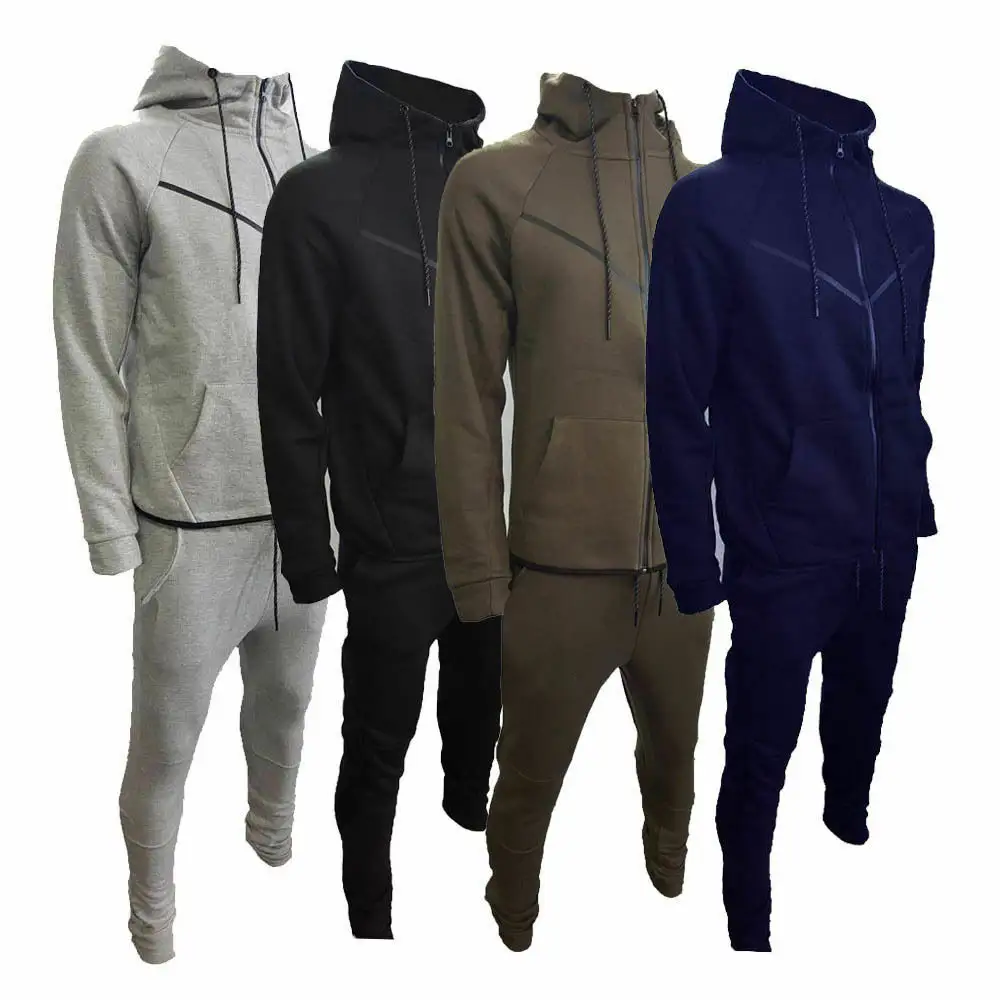 Mens V Vormige Ontwerp Trainingspak Slim Fit Joggers Broek Bottoms Top Zip Hoodie Gemaakt In Pakistan