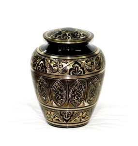 Urn — ciselure classique en aluminium gravée noir, pour répulsif pour hommes adultes, fabrication et fournisseur depuis l'inde - Product Image 2