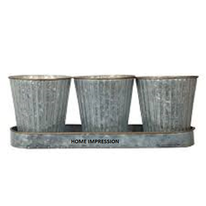 Diseño decoración arte y artesanía elegante Galvanizado Granja Casa Lujo Decoración para el hogar Maceta Jardín Al Aire Libre Hierro galvanizado Maceta forjada - Product Image 2