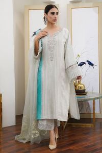 -DESIGN AVEC BELLE BRODERIE SUR LE DESSUS AVEC SKIRT--DRESS-FOR Parti porter-robe pour la Fête/Mariage = 2021. - Product Image 2