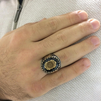 Cincin Pria Perak Sterling 925 Islami Turki Asli Cincin Laris Manis Cincin Perak Antik Perhiasan Vintage
