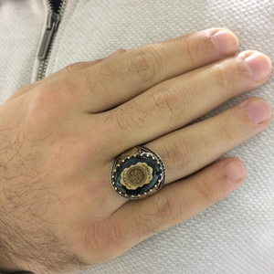 Anillo Islámico Turco para Hombre de Plata Esterlina 925, Anillos Originales de Gran Venta, Joyería Vintage de Plata Antigua para Hombre - Product Image 3