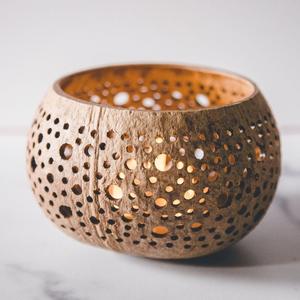 Portavelas de Cáscara de Coco, Portavelas para Bodas - Product Image 3