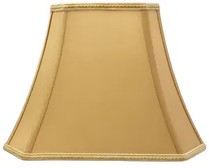 传统仿古金色长方形钟切角设计师灯罩丝绸织物灯罩用于台灯落地灯