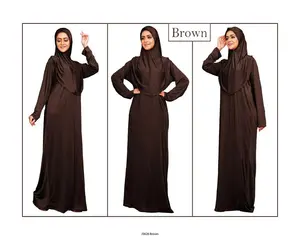 Однотонная Длинная женская мусульманская одежда абайя Паранджа с мгновенным хиджабовым дизайном производитель Burkha