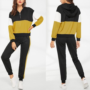 Conjunto deportivo de mujer con franjas laterales con logotipo personalizado OEM, chándal de mujer, traje de jogging de forro polar, pantalones de jogging, conjunto deportivo. - Product Image 5