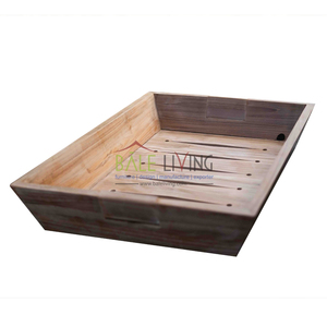 Muebles indonesios de madera maciza de teca de alta calidad, bandejas rectangulares para servir, manijas individuales ecológicas, restaurante, fiesta, comida - Product Image 3