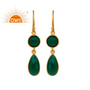 พลอยสีเขียวเหลี่ยมเพชรพลอยต่างหูเครื่องประดับออกแบบ18K เงินสเตอร์ลิงต่างหูห้อยเครื่องประดับผู้ผลิต - Product Image 1