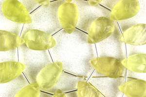 สวยงาม1สาระธรรมชาติมะนาวควอตซ์ลูกแพร์รูปร่างอัญมณีหยาบด้านหลังแบนดิบทำเครื่องประดับขายส่ง - Product Image 3