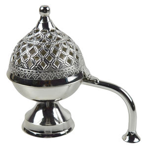 เตาเผากำยานและที่วางกำยานทำจากทองเหลืองสีเงิน ดีไซน์ตกแต่งบ้านพร้อมงานเคลือบสี  แท่นวางกำยานสำหรับกลิ่นหอม - Product Image 1