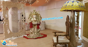 ชุดตกแต่งประตูทางเข้างานแต่งงานแบบฮินดู พร้อมแกนต์ปิดประตูรูปพระพิฆเนศ  แบบดั้งเดิม - Product Image 6