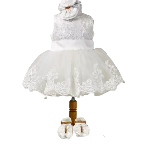 All'ingrosso Custom Babies Girls Children Dresses Baby Kids Clothes Girl White Dress Child Model New Mini Lace Modern Fashion