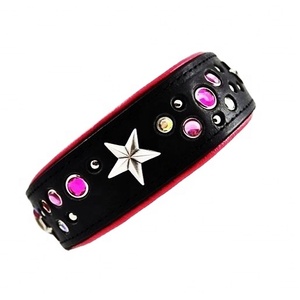 ปลอกคอสุนัขพร้อม Concho และสตั๊ด,ของตกแต่งทำด้วยมือผลิตจากหนังแท้คุณภาพพรีเมี่ยม - Product Image 1