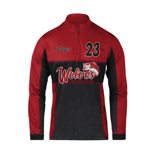 Diseño de logotipo personalizado secado rápido cuarto Zip pesca Jersey 100% poliéster impermeable camuflaje pesca camisa - Product Image 1