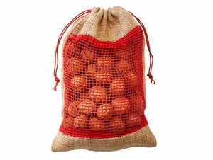 Bolsa de malla transparente con logotipo personalizado, embalaje ecológico para verduras, bolsas de algodón 100% orgánico reutilizables con cordón - Product Image 3