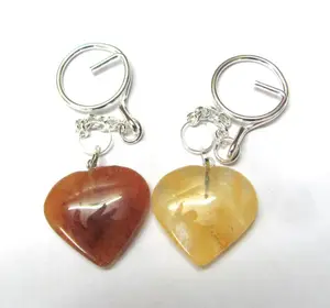 Mix Agate Hearts Keyrings | handmade Keychains Supplier