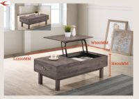 Table basse moderne avec plateau relevable et boîte de rangement