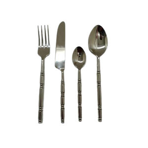 Couverts manche en métal brun avec acier inoxydable argenté avec ensemble de couverts en or vente chaude ensembles de couverts de dîner - Product Image 5