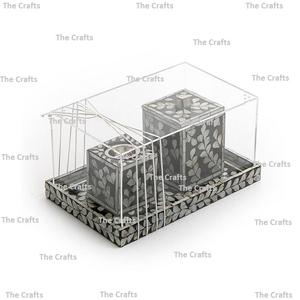 Brûleur de Dukhoon en bois et nacre, design tendance, ensemble de brûleur à oud Mabkhara pour l'utilisation de parfums d'intérieur - Product Image 5