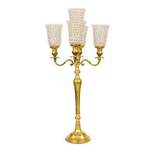 Candelabros de cristal chapados en oro de tendencia, candelabros hechos a mano para boda, decoración de eventos, soporte de vela de Metal - Product Image 4