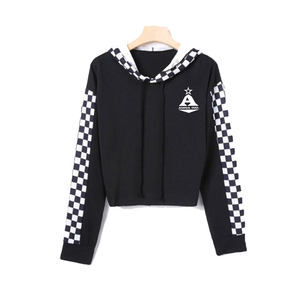 Sweat-shirt à capuche court pour femme avec Logo personnalisé et Design décontracté avec Service OEM - Product Image 2