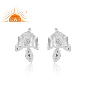 Boucles d'oreilles à la mode en argent sterling les plus vendues Fournisseur de boucles d'oreilles en diamant naturel Collection délicate - Product Image 3