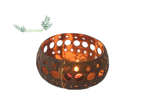 Porte-bougie en coquille de noix de coco 100% artisanal et biodégradable / Porte-bougie chauffe-plat en noix de coco pour la décoration à la maison, au restaurant, à l'hôtel - Product Image 3