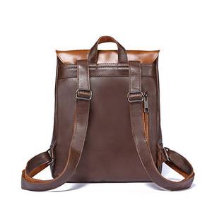 Leo Torresi Stylish Cowhide Genuine <b>Deep</b> Brown Leather useful backpack for Men & Women - Product Image 4